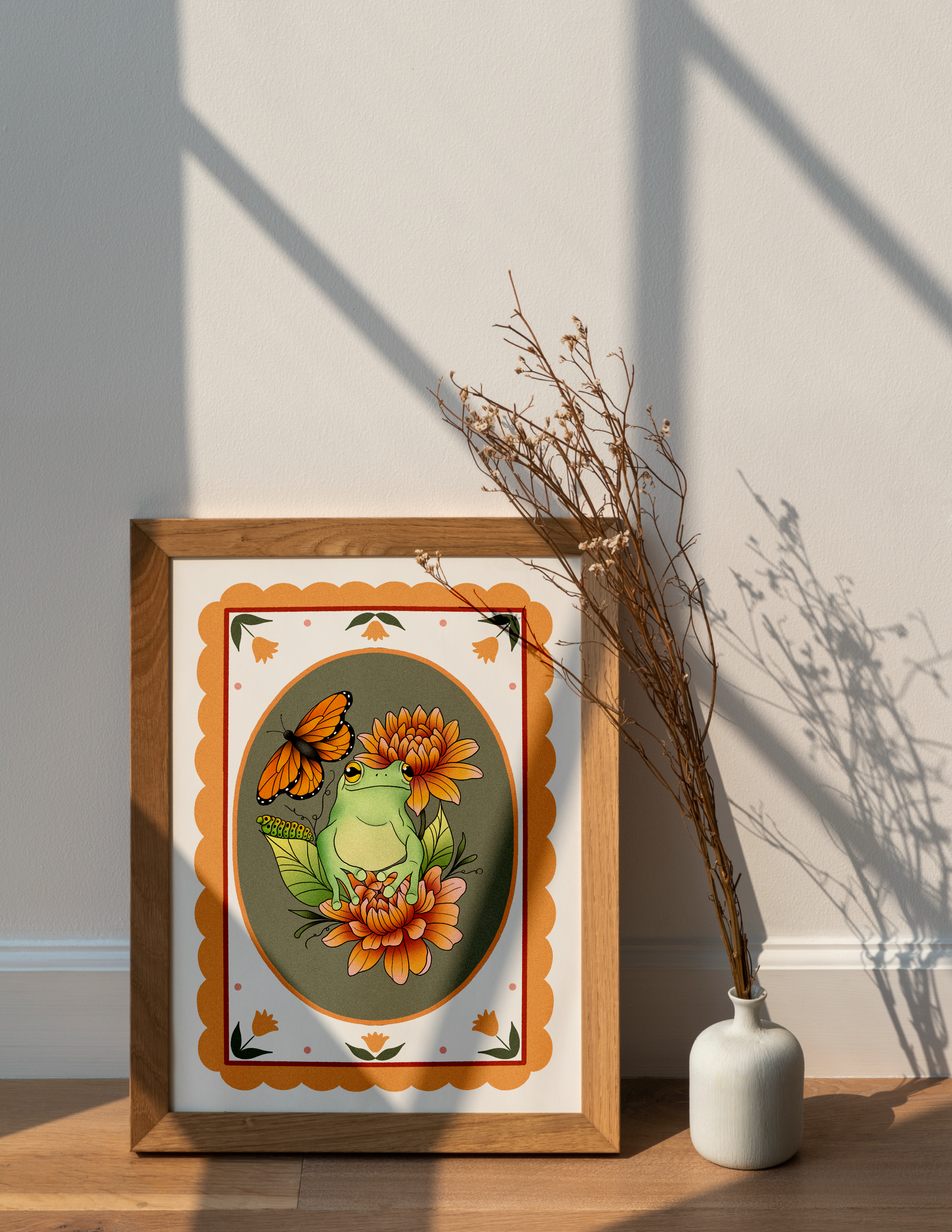 Botanical Frog Art Print