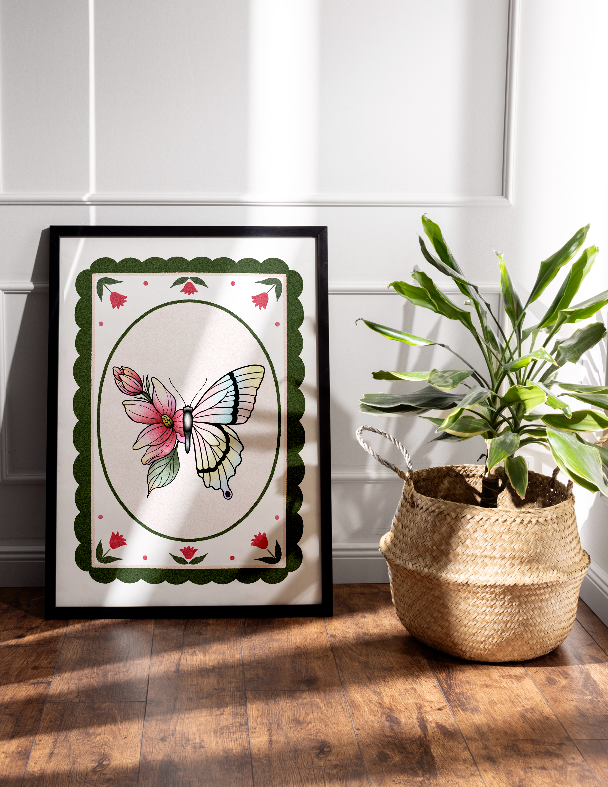 Magnolia Butterfly Art Print