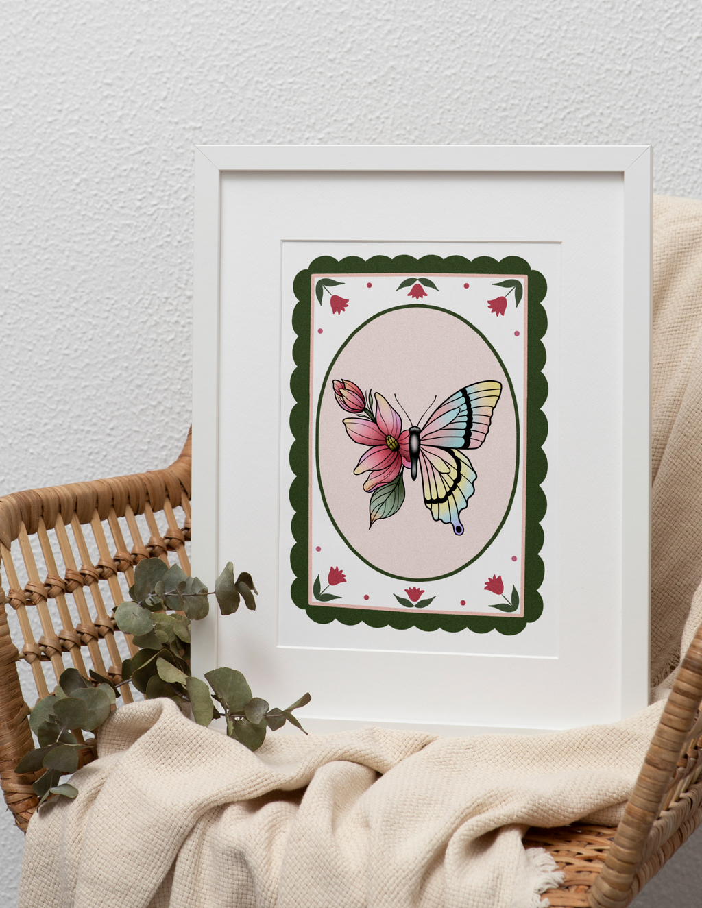 Magnolia Butterfly Art Print