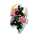Lotus Snake Vinyl Sticker