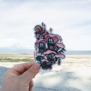 Oyster Mushroom House Vinyl Sticker