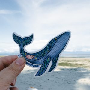 Botanical Humpback Whale Vinyl Sticker