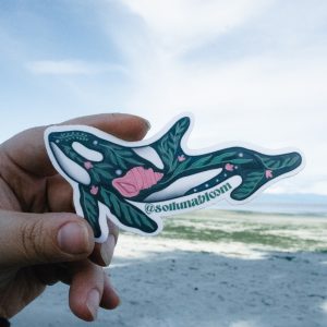 Botanical Orca Vinyl Sticker