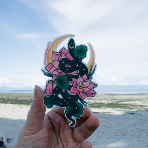 Lotus Snake Vinyl Sticker